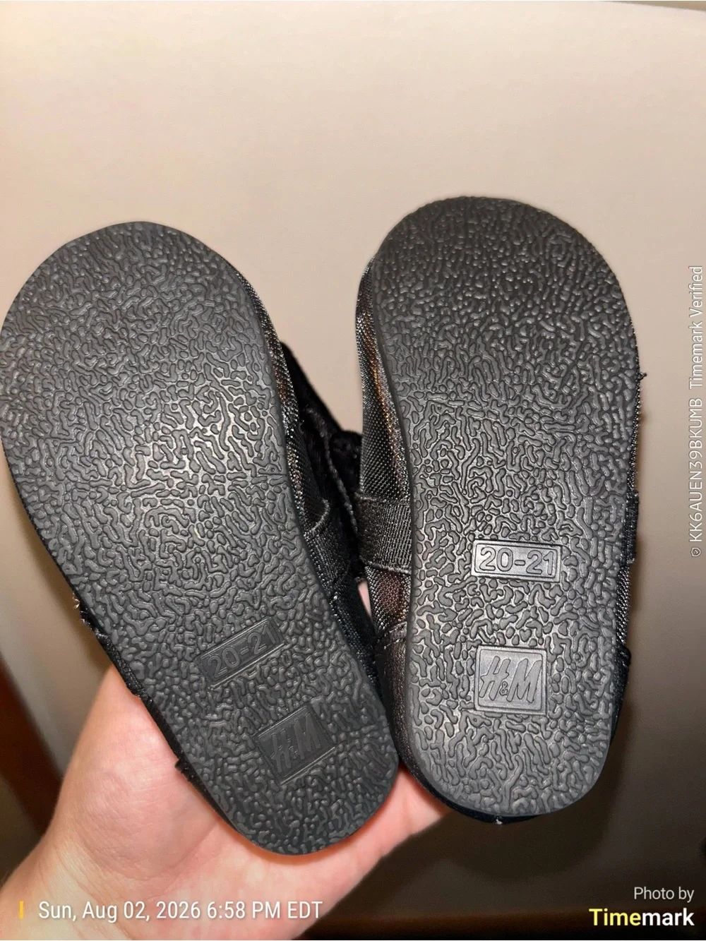 H&M Kids Black Bow Slip-On Shoes 5.5 baby